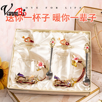 Luxury Crystal Glass Water Cup Large Capacity Set Home Couple Cup Water Appliance Special Surprise Valentines Day Gift