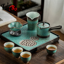 Light luxury kiln kung fu tea set home high-end office meeting guest tea small tea Pan stone plate gift box