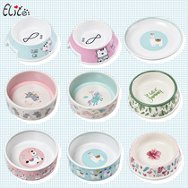 Cat bowl ceramic single Bowl double bowl three bowl anti-knock-proof cat food bowl dog water bowl cat plate