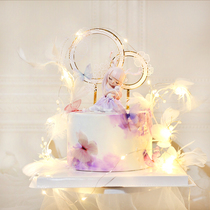 Cake decoration decoration purple goddess secluded deer girl heart cat girl birthday party dessert table dress up