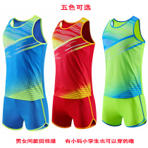 New dovetail track and field suit running suit track and field vest mens and womens childrens primary school track and field competition suit