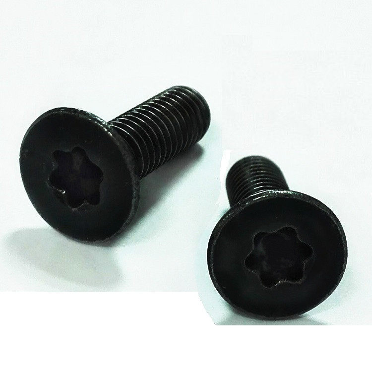 黑色碳钢沉头梅花3*6*8*10*12平头六角花形机械螺丝