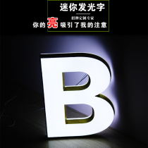 Customized led luminous character acrylic stainless steel mini resin luminous character making outdoor door advertising signboard