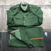 Old style olive green winter often served old Zhongshan clothing suit twill imitation fur winter warm clothing collection