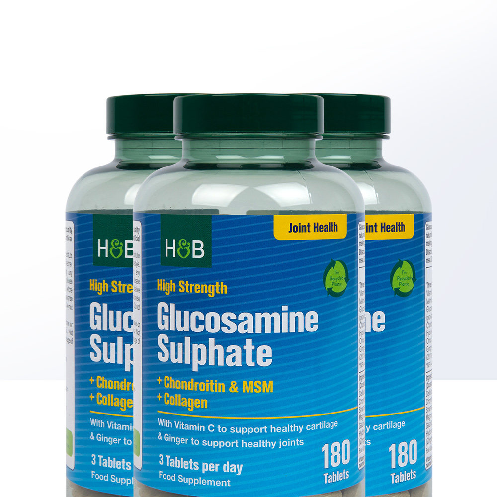 英国荷柏瑞高含量氨糖软骨素加钙180粒*3瓶