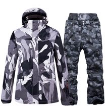 Ski suit mens suit snowboard pants windproof waterproof and warm thick ski suit suit