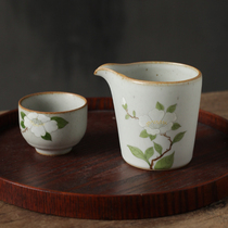 Jingdezhen simple Japanese hand-painted white camellia hand-painted gongdo Cup hipster kung fu tea set tea cup eagle mouth