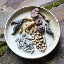 Non-fan purple sand handmade ceramic tea pet simulation flowers raw melon seeds coarse pottery small ornaments tricky toys creative gifts