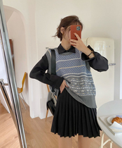 Berry happy you and happy big Pang custom design shirt pleated skirt autumn black long sleeve dress