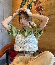 Berry like you and happy big Pang custom new small lapel top design sense retro bubble sleeve shirt female autumn
