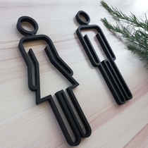 Three-Dimensional Hollow toilet logo creative toilet door number WC sign toilet sign