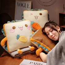 Holding Pillow Quilt Dual-use Folding Back Cushion Car Cover Blanket Office Lunch Sleeping Blanket Pillow Two-in-one All Season Universal