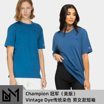 Champion Champion retro printing and dyeing process Vintage Dye Tee men and women Trend sports T-shirt summer