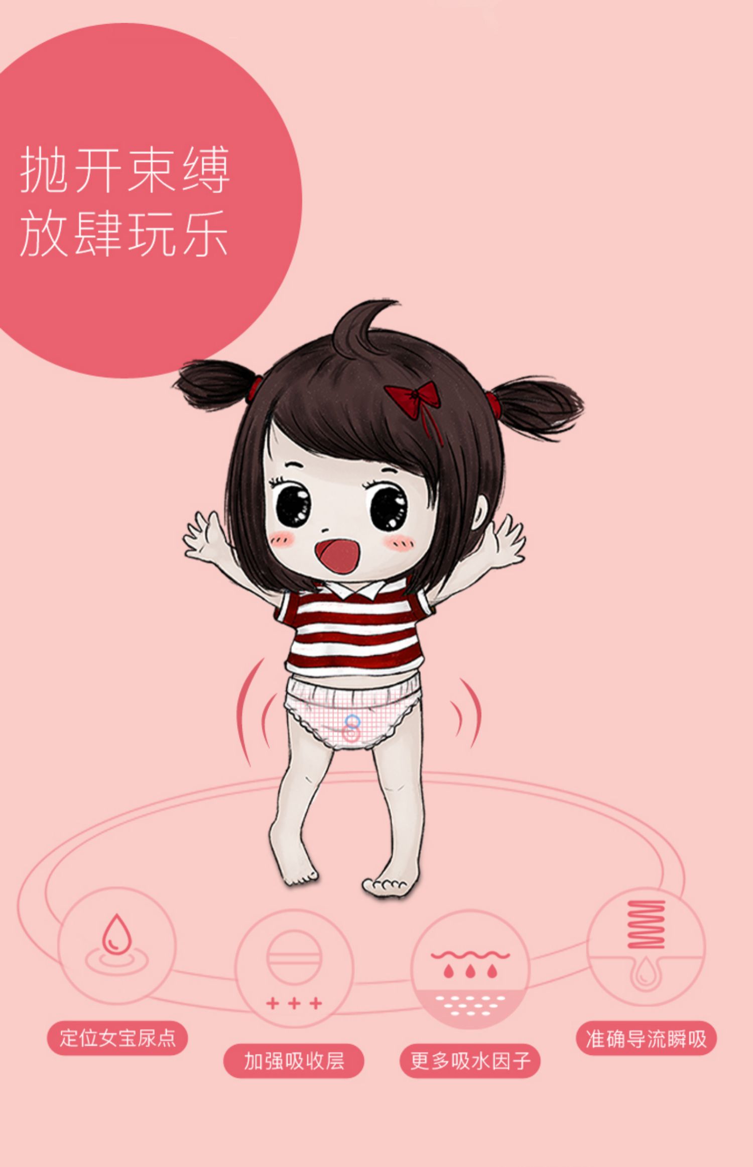 拉拉裤优吉儿尿不湿l女宝宝专属纸尿裤尿片新生儿宝贝超薄xl透气_帮你