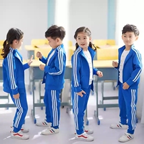 20 years new Kindergarten Garden suit Spring and autumn clothing Three sets of classic white strips red blue tracksuit Elementary school uniforms