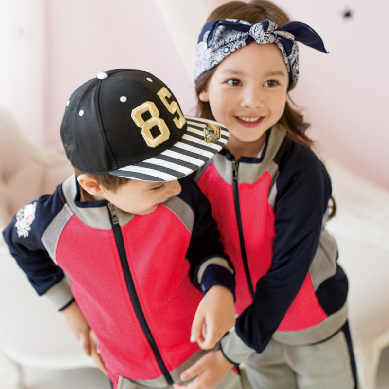 Kindergarten garden clothing 20 new Han edition suit teacher English wind cotton sports children's clothing customized