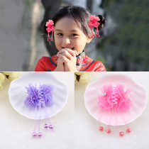 Children hairclip flower princess hair jewelry grab clip girl headwear birthday performance gift female baby floral headdress hair accessories