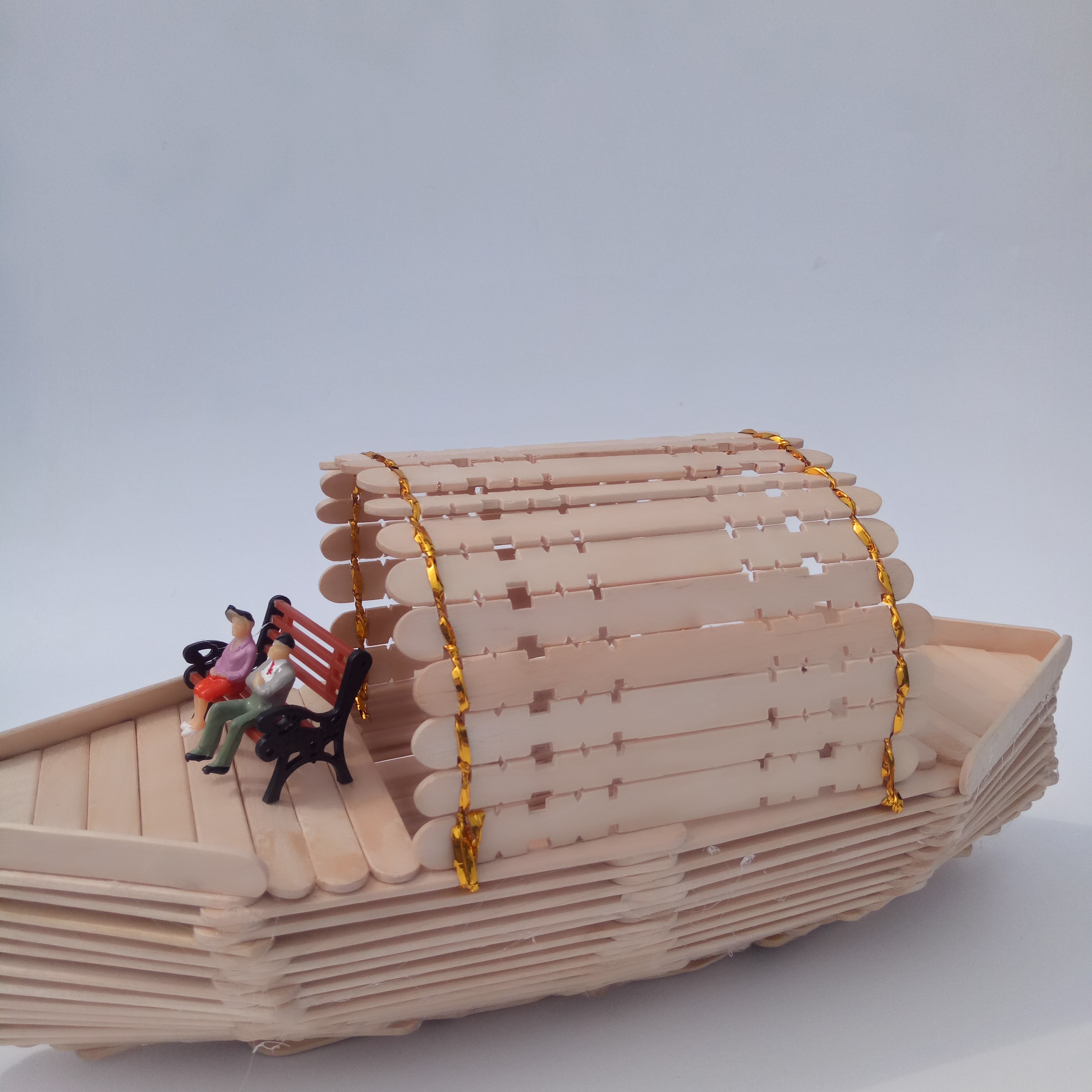 雪糕棒冰棍棒diy手工房拼装类旅游船客船创意新款幼儿园益智材料