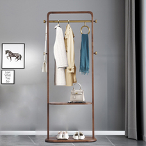 Hanging hanger ground floor bedroom solid wood minimalist multifunction clothes hat rack New Chinese clothes rack living room home storage