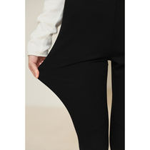 Miss Ha tooth Chen Aijia spring new slim slim plus velvet versatile leggings black stretch pants women