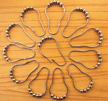 Metal shower curtain adhesive hook hoist ball shower curtain ring bath hook five-bead rolling shower curtain ring hoist ring 12
