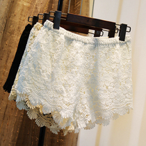 Lace shorts wear leggings women summer Korean version of white size thin lace high waist anti-wear safety pants
