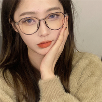 Glasses frame anti-radiation eye protection can be equipped with degrees of myopia flat mirror Net Red personality Street Photo light plain eye frame