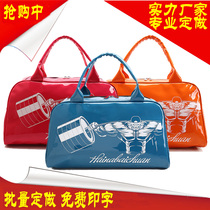 Professional Custom Fashion Bright Leather PU Lacquer Leather Bag Waterproof and Mens handbag Sport Fitness Package Custom logo