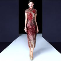 Xi mother-in-law wedding dress Wedding dress Mother-in-law new cheongsam Middle-aged female mother noble improved version of the dress summer