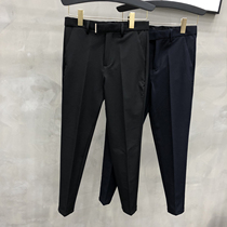 Autumn new pants mens drop feel casual pants business dress black ankle-length pants mens straight leg small trousers