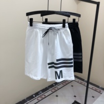 Tide brand ins sports shorts mens loose 5 five five pants summer trend cotton white big pants summer quarter pants