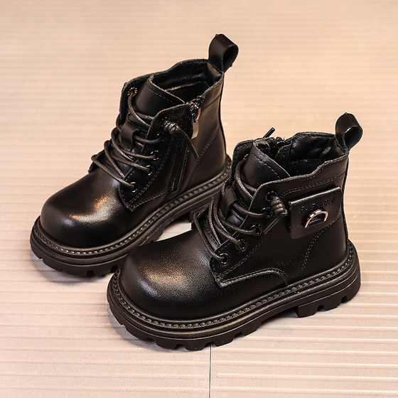 어린이 Martin Boots Black Model Show Girls Boots 2025 Spring and Autumn New Little Boys Shoes Boys Short Boots 어린이 Martin Boots Black Model Show Girls Boots 2025 Spring and Autumn New Little Boys Shoes Boys Short Boots