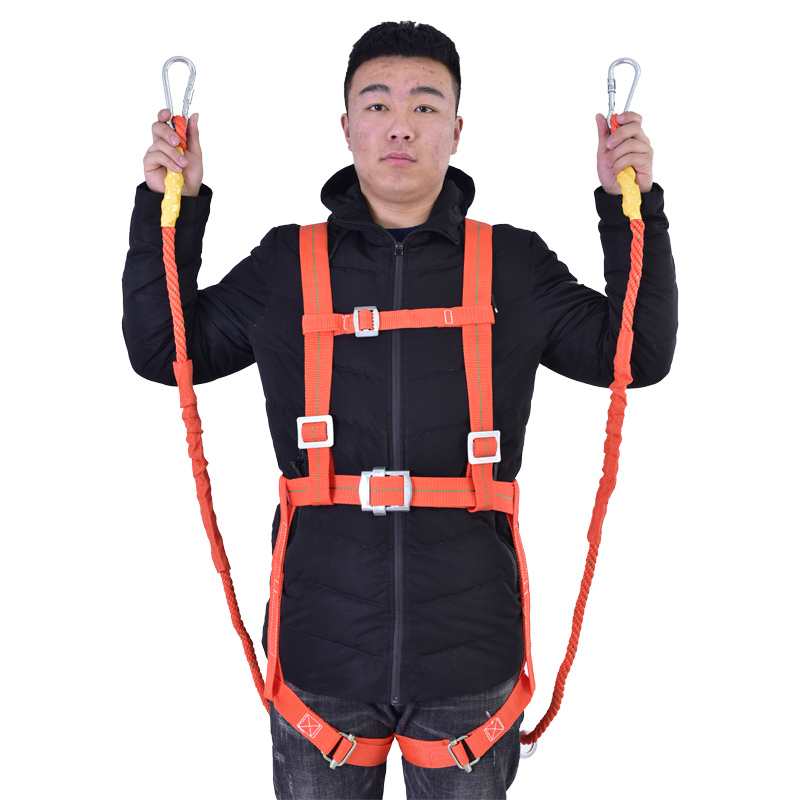high-altitude working five-point safety belt outdoor construction site construction fall protection suit national standard double hook wear-resistant safety belt