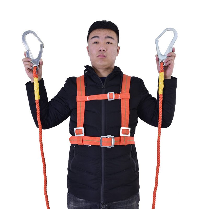 high-altitude working five-point safety belt outdoor construction site construction fall protection suit national standard double hook wear-resistant safety belt