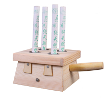 Solid wood Moxibustion Home Wood Four Holes Moxibustion Box Warm Moxibustion Machine Wood Solid Wood Solid Wood Moxibustion Box Moxibustion Instrument Ai Bar