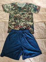 Old-fashioned 01 physical fitness clothing Mens womens summer camouflage short-sleeved large pants Student military training mesh quick-drying T-shirt