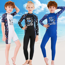 2020 childrens swimsuit male and female child sunscreen one diving suit professional swimsuit long sleeve snorkeling quick-drying jellyfish coat