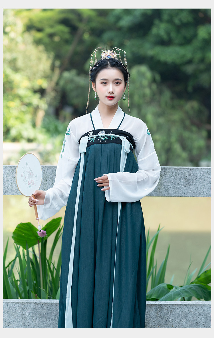 9219#原创传统汉服女装夏唐制高腰齐胸襦裙日常改良汉元素套装 - 17网