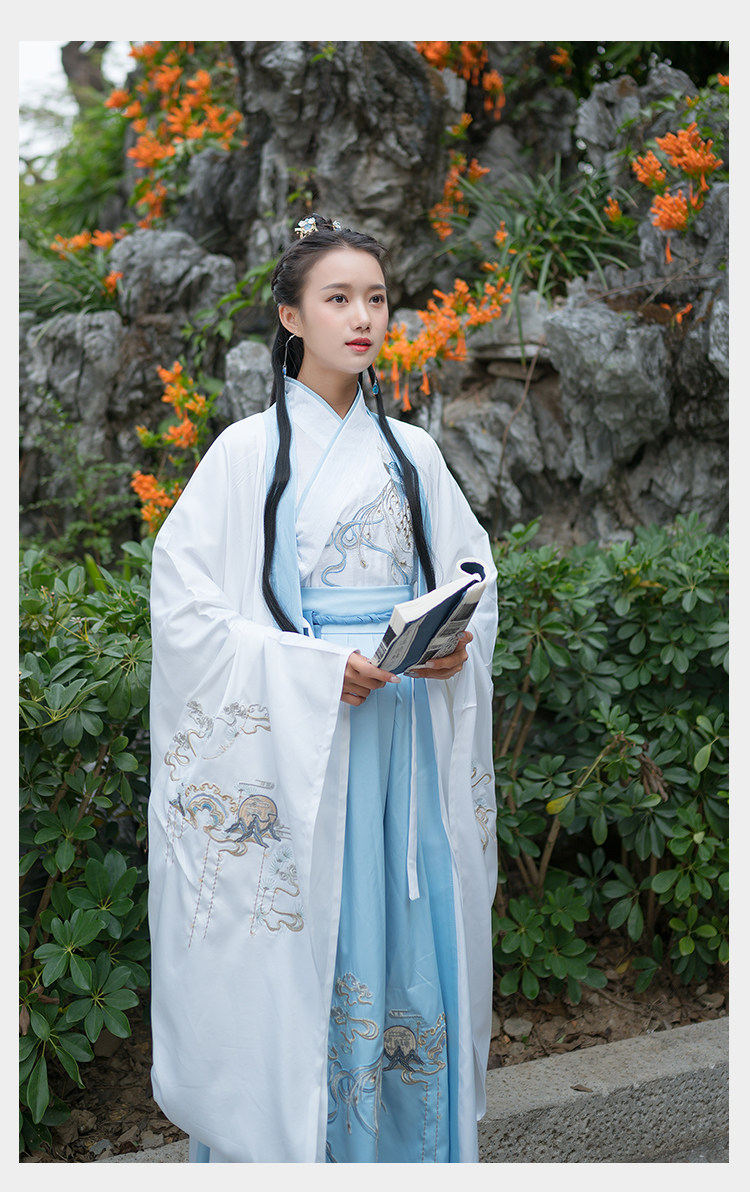 9271#原创绣花汉服氅衣广袖大袖衫非古装外套情侣装大氅表演套装