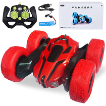 Remote control all-wheel-drive double-sided stunt car charging radio-controlled toy car as off-road dump truck roll remote control car childrens toy car