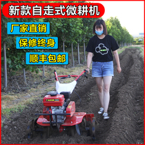 Small diesel micro tiller Multi-function trencher Agricultural ploughing field plowing field turning ripping arable land rotary tiller