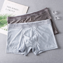 Mens Underwear Mens Boxer Ice Mesh Mesh Breathable Summer Thin Youth Four Corners Loose Large Size Mens Shorts Head