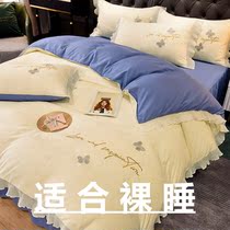 Korean cotton cotton sheets bed skirt new products New York strong recommended bed four pieces set quilt cover quilt cover