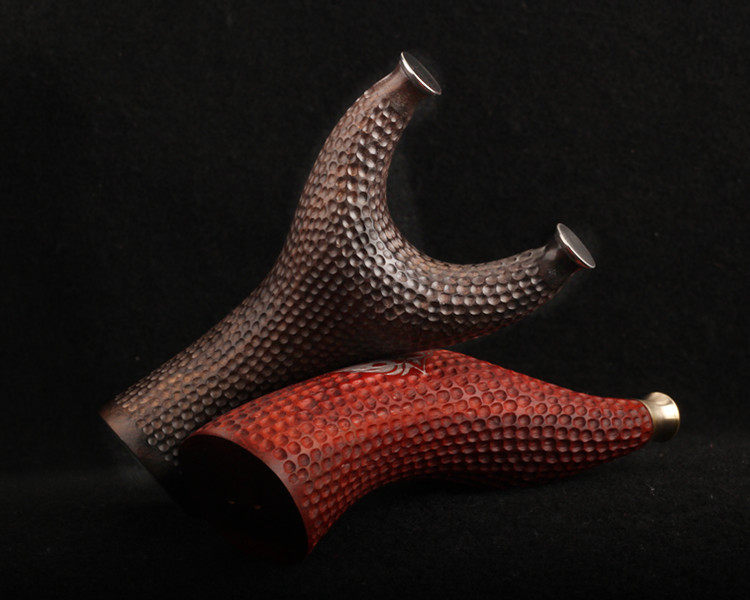 紫光檀狼头飞虎弹弓犀牛角数控麻点雷冠狼头飞虎叉铜头钛合金弓头