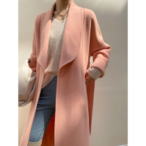 Gentle wind double-sided wool coat womens long loose thickened temperament high-end woolen coat 21 autumn and winter New