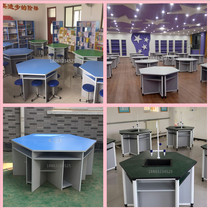 Hexagonal experiment table Color combination reading table Hexagonal table Hexagonal experiment table Aluminum wood hexagonal table Computer table