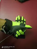 Iron ride non-slip wear-resistant fluorescent yellow green black full finger half finger touch screen carbon fiber shell heavy machine motorcycle anti-cut gloves