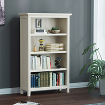 American solid wood bookshelf white minimalist modern bookcase floor children composition bookcase bedroom small family type containing cabinet