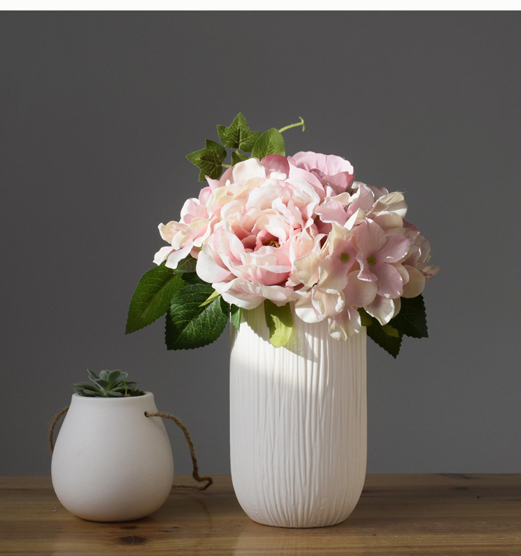简约欧式插花富贵陶瓷花瓶白色水培大号竹自由组合装饰品客厅家居