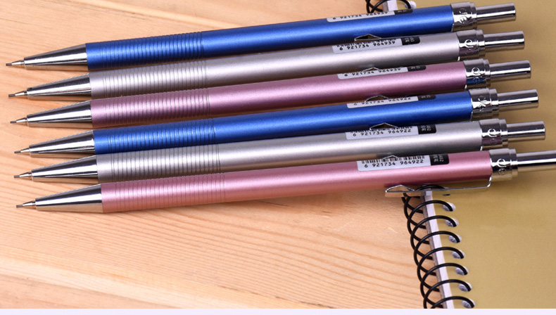 得力全金属笔杆自动铅笔0.5小学生学习文具活